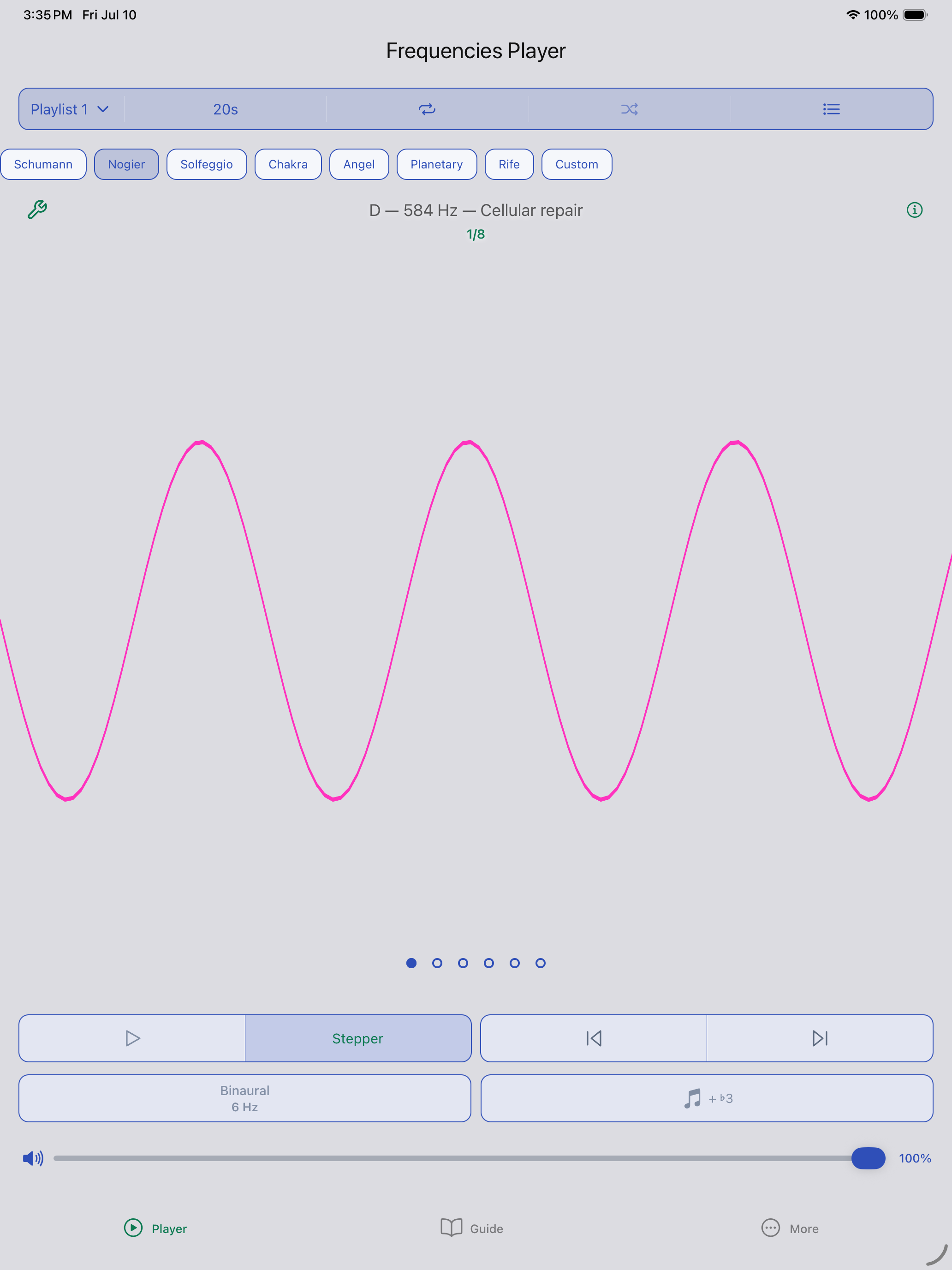 Frequencies Player on iPad